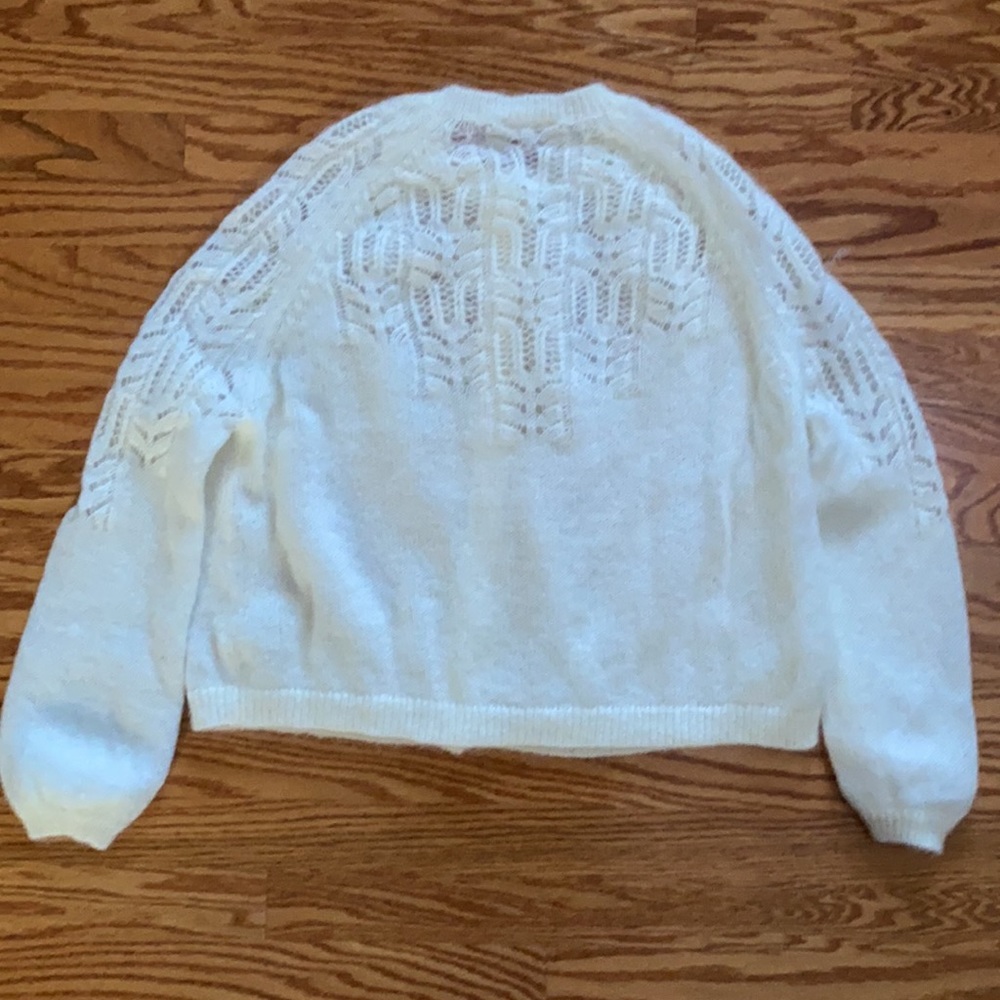 Sezane Cream Knit Openwork Cardigan - Picture 5 of 12